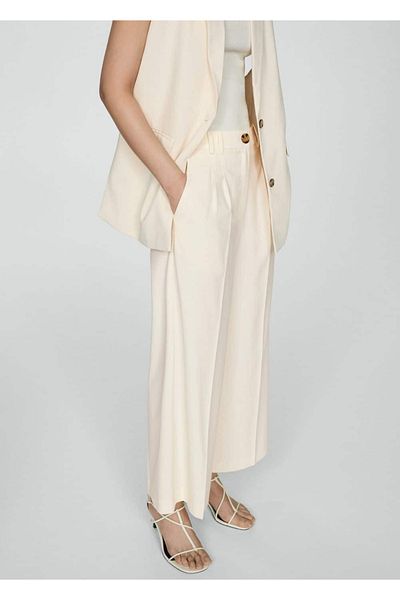 MANGO Woman Plisované culotte kalhoty
