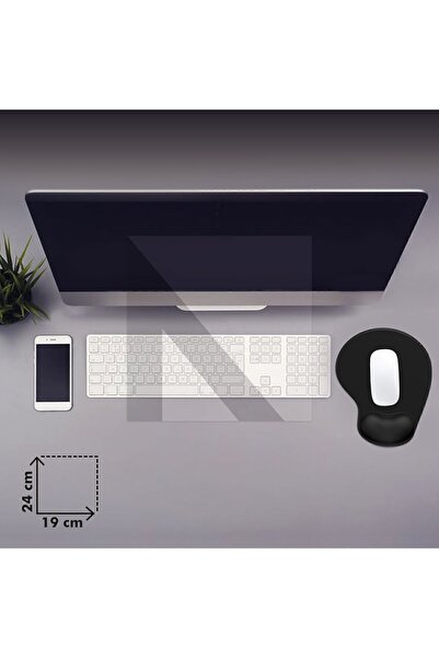 Active Team MP01 - Siyah Elips Bilek Destekli Mouse Pad | Konforlu, Kaymaz Taban, Ergonomik, Yumuşak, Ev,ofis