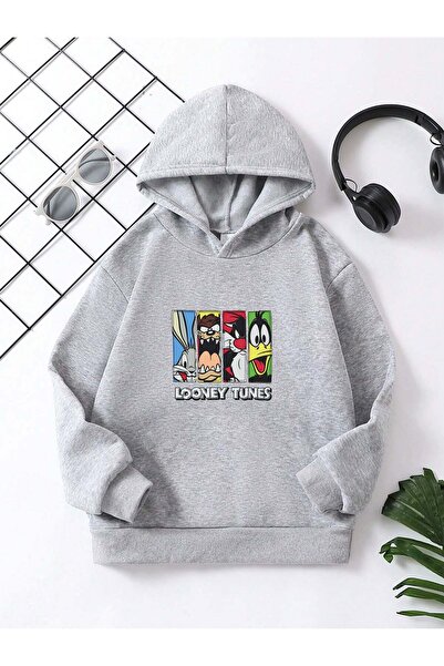 YUNAYT Παιδική μπλούζα με κουκούλα με στάμπα