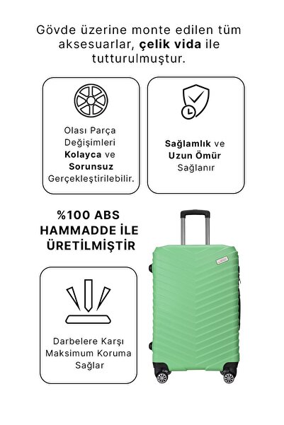 Wexta Wx-1001 Su Yeşili Büyük Boy Valiz