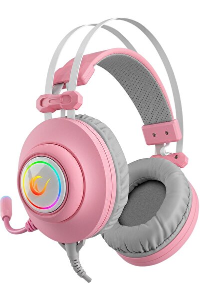 Rampage Rm-K1 Pulsar Pink USB 7.1 Surround Vibration Rgb Light Effect Gaming Gaming Headset with Microphone