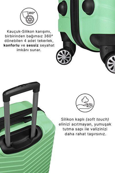 Wexta Wx-1001 Su Yeşili Büyük Boy Valiz