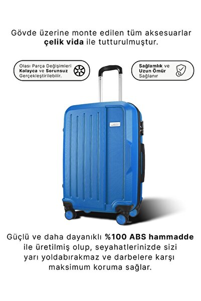 Wexta Wx-210 Çivit Mavi Orta Boy Valiz