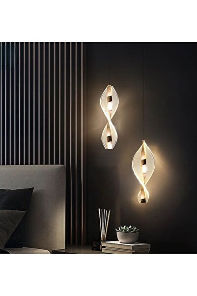 burenze Modern Tasarım Tekli Sarkıt Lucca Led Avize Gold Sarı 1 Adet