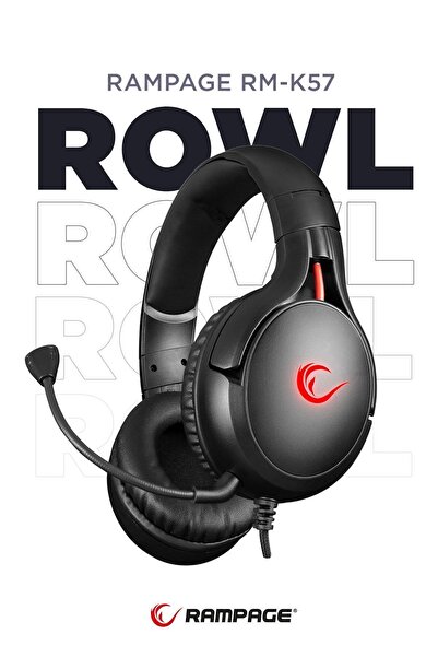 Rampage ROWL RM-K57  7.1 Profesyonel Mikrofonlu Oyuncu Kulaklığı (Gürültü Eng...