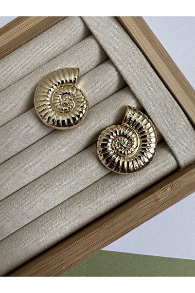 ringbox Gold Spiral Deniz Kabuğu Küpe