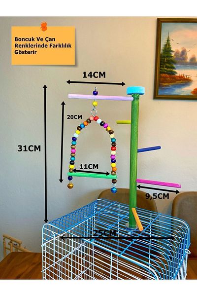 Ciko Kafes Cage Top Fun Stepped Swing Bird Playground