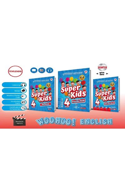 Kırmızı Beyaz Yayınları 4.Sınıf WOOHOO ! ENGLISH Super Kids
