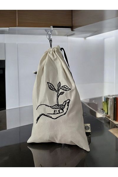 Hanles Doğana Sahara - Çık Off-White Embroidered Bag Storage Pouch, Multi-Purpose