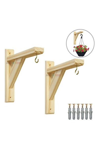 Genel Markalar F.d Ahşap 2li Duvar Askısı Saksılık Çok Amaçlı