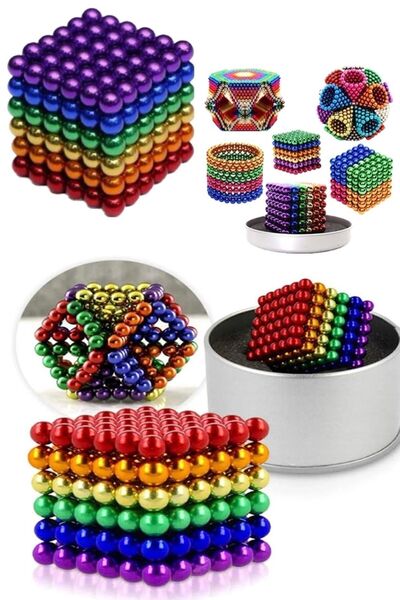 Keyfi Sepet 216 Adet 5mm Manyetik Top Seti Sihirli Mıknatıs Küp Yapı Oyuncak Stres Rahatlama Büyük Boy Eğlenceli