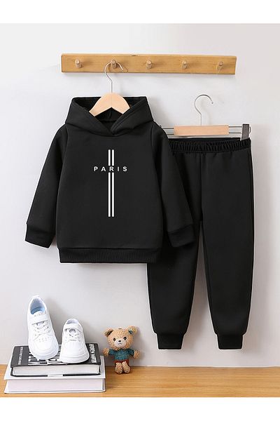 Let's Wear Анцуг с щампа Париж за момче