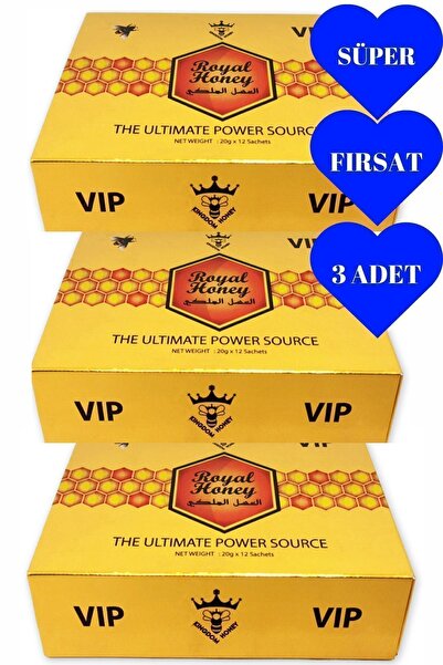 Vip 3 Adet Erkeksin Ballı Bitkisel Karışımlı Macun 12 X 20 gr