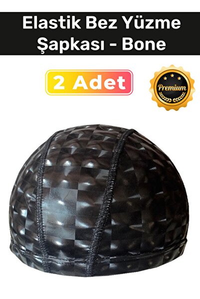 Carlburn Căciulă de înot impermeabilă și șapcă elastică din pânză - Set de 2 ...