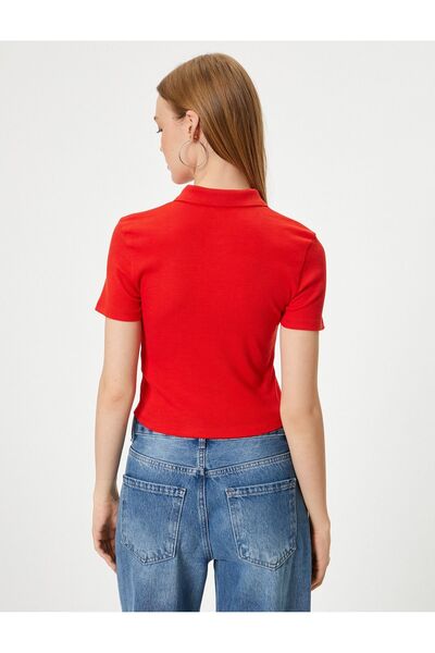 Koton Γυναικείο μπλουζάκι πόλο με λαιμόκοψη