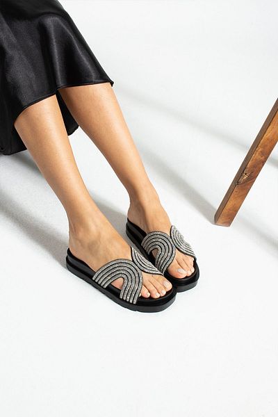 dostlife Crystal Stone Stylish Sole Women's Slippers