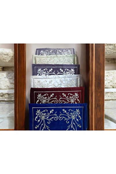 silk Nakışlı İpek Kadife Seccade - Ev Hediyesi - Dini Hediyelik