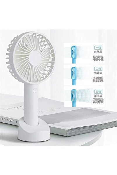 Everest Grup Sessiz Taşınabilir Mini Fan Usb Şarjlı Pervaneli Soğutucu Küçük El Vantilatörü Fan A Kalite Sn