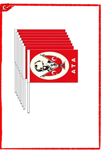 mypartyready 29 Ekim Cumhuriyet Bayramı Çıtalı Küçük Atatürk Bayrak 10 Adet E...