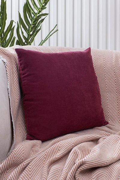 ÖZENEV Panoroma Plain Plain Decorative Pillow Case – Punchable Throw Pillow Case – Plum
