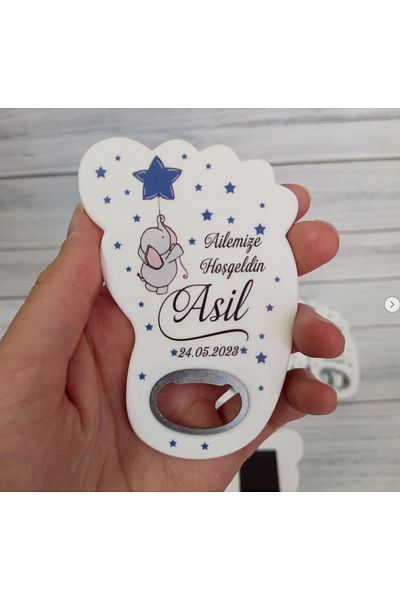 onuratasarlat 30 Pieces Newborn Foot Magnet - Birthday, Circumcision, Engagement, Word Elephant Model