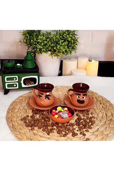 HerşeyTopraktan Handmade Emoji Expression Coffee Cup Set from Soil
