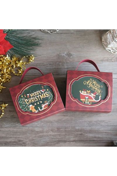 Kutumania New Year's Themed Patterned Handled Snap-on Candy Chocolate Gift Box