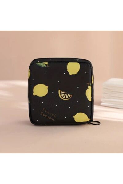 GIFT Чанта с цип с десен на лимони - Многофункционална