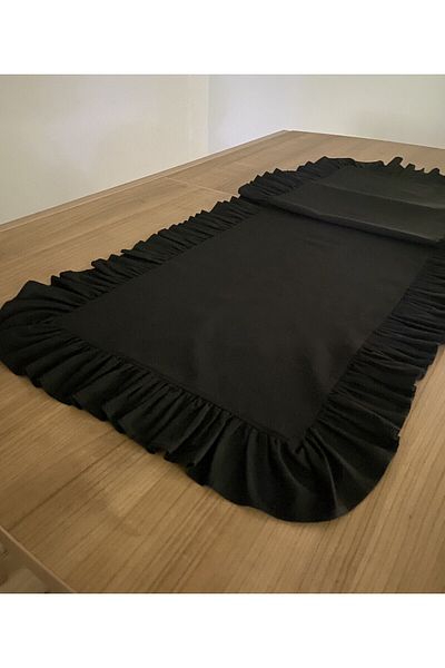 LILYUM Bumbac Poliester Volanat Runner 40x140 Cm