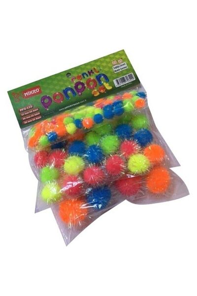 joker Colorful Pompom Set Pfg-123 (10MM-20MM-30MM) - Micro