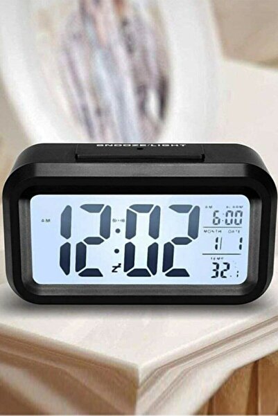 Modaba Isı Ölçer Lcd Işıklı Sensörlü Termometreli Alarmlı Dijital Masa Saati ...
