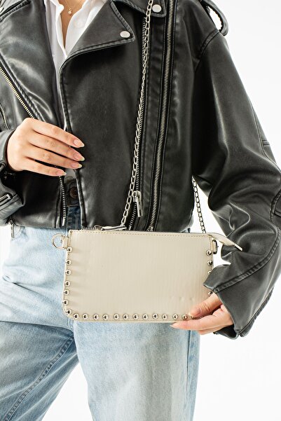 ESTUTE Kadın Zımbalı Omuz Çantası