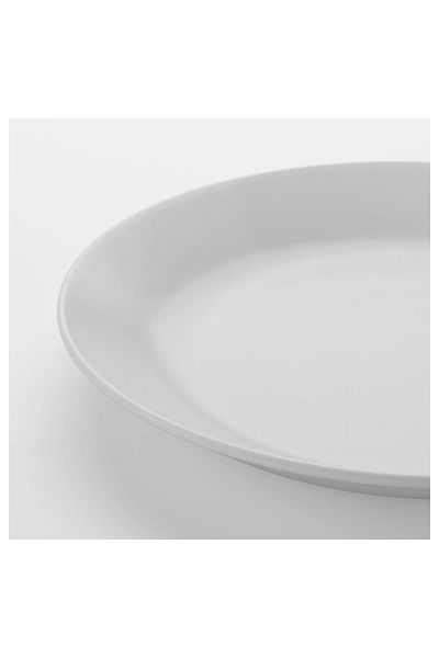 IKEA 6 Pieces White Sweet Tempered Glass - 19 cm Serving Plate
