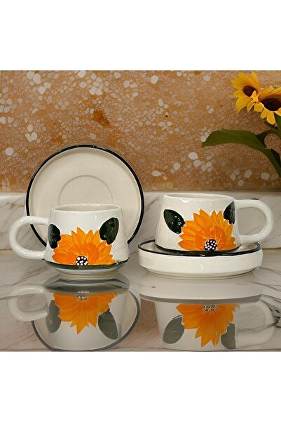 İlbay Çini Takı كوب عباد الشمس مع طبق مزدوج