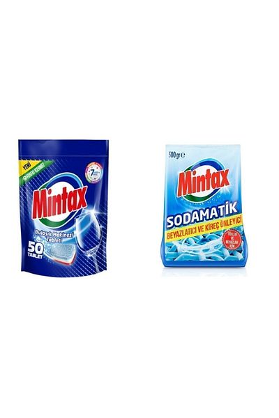 Mintax Dish Tablets 50Pcs + Mintax Soda Matic 500 Gr