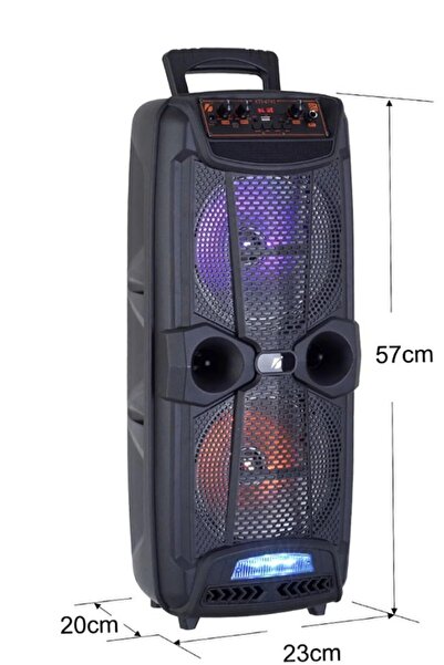 Genel Markalar 1743 Mikrofonlu Bluetooth Hoparlör 8x2 Toplantı Parti Eğlence Led Işıklı Sd Kart Fm Usb Girişli Grd