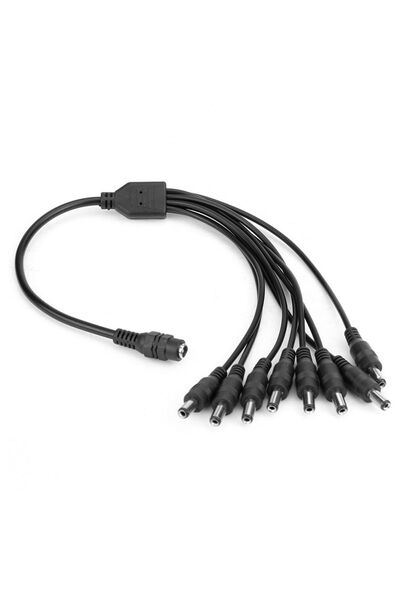 BK Teknoloji Dc Güç Bölücü 1 Dişi 8 Erkek 5.5mm X 2.1mm Y Adaptör Kablosu Cct...
