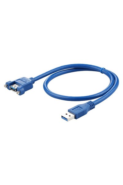 BK Teknoloji Panel Tipi Vidalı USB 3.0 Dişi / Erkek Uzatma Kablosu-50cm