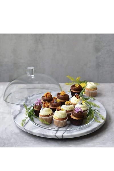 Paşabahçe Patisserie Covered Serving Plate Transparent 95198