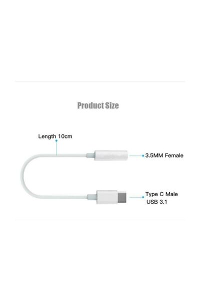 ankacep Xiaomi Mi 8 Lite Type C To 3.5mm Kulaklık Çevirici Dönüştürücü