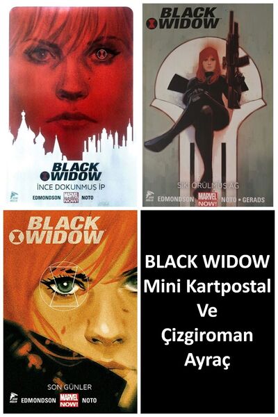 Çizgi Düşler Black Widow 1-2-3 Ciltler Set (3 Kitap) | Black Widow Mini Kartp...