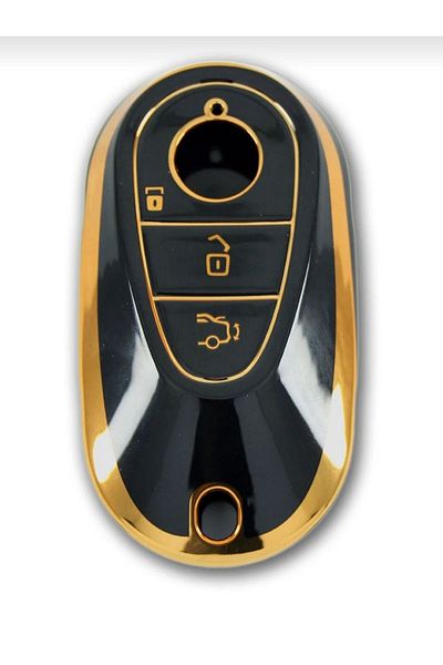 GMA KEYS Mercedes Lux C S Class - W206 W223 S350 C260 C300, Nano Key Case - Black Gold Color