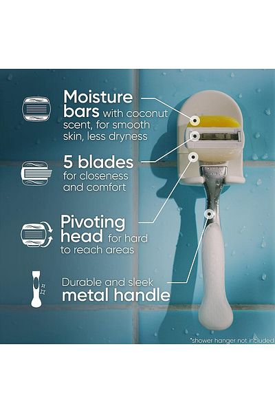 Gillette Venus Comfortglide Coconut Scent Plus Olay Women's Razor Handle + 2 Blade Refills
