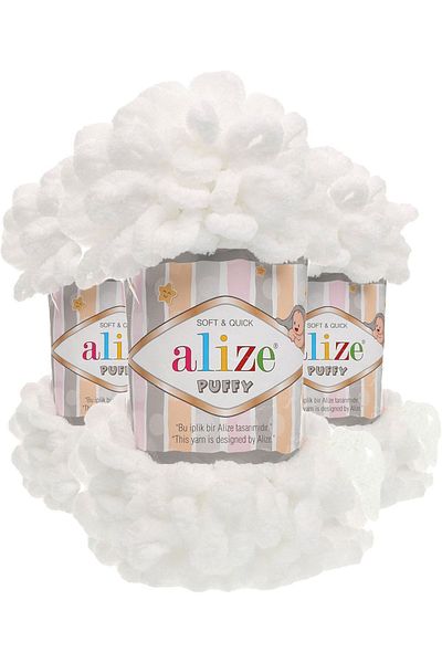 Alize Puffy 55 - Alb 5 bucăți