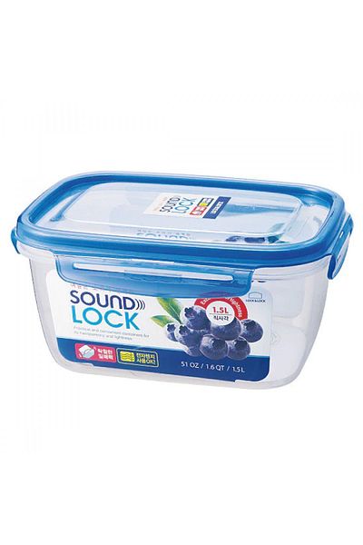Lock & Lock Soundlock Rectangular Container 1.5l _ White Cap