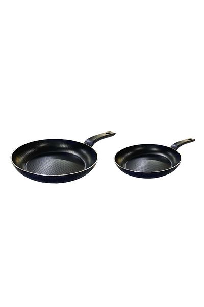Mehtap 32 cm and 28 cm Honeycomb Pattern Teflon Pan Set