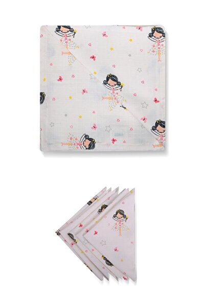 La'mina Baby طقم بطانية موسلين من Fairy Girl و5 قطع من قماش الكتف