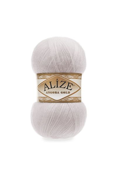 Alize Angora Gold Hand Knitting Yarn (Συσκευασία 5) - 168-χειμώνας Λευκό