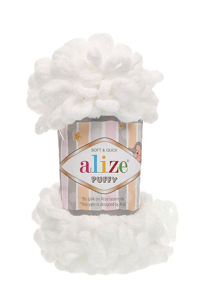 Alize Puffy 55 - Alb 5 bucăți