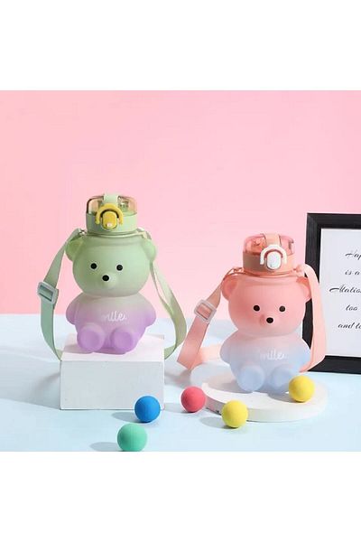 Keyfi Sepet Smile Teddy Bear Model Water Bottle Water Bottle Water Bottle 800 0ml Bpa Free Water Bottle Children School Water Bottle